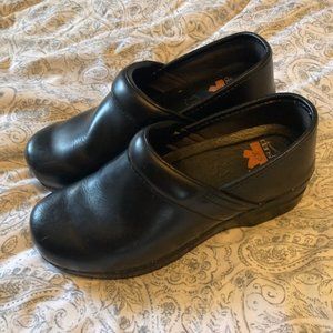 Black Dansko Leather Clogs